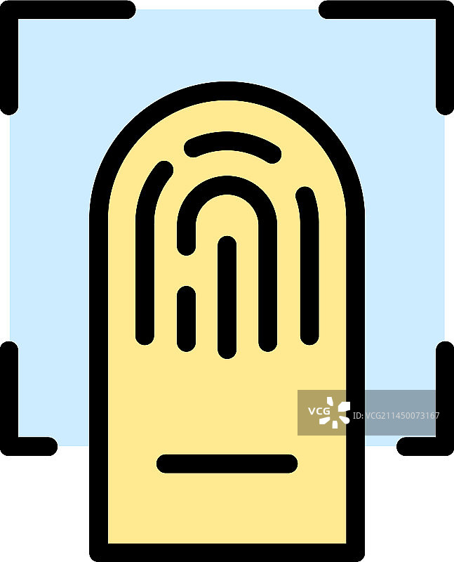 扁平风格指纹识别图标图片素材