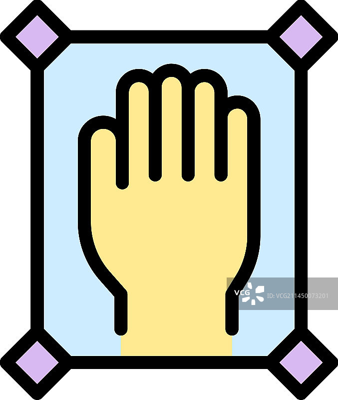 掌纹扫描图标（扁平风格）图片素材