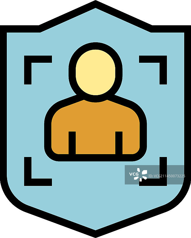 盾牌生物识别扁平图标图片素材