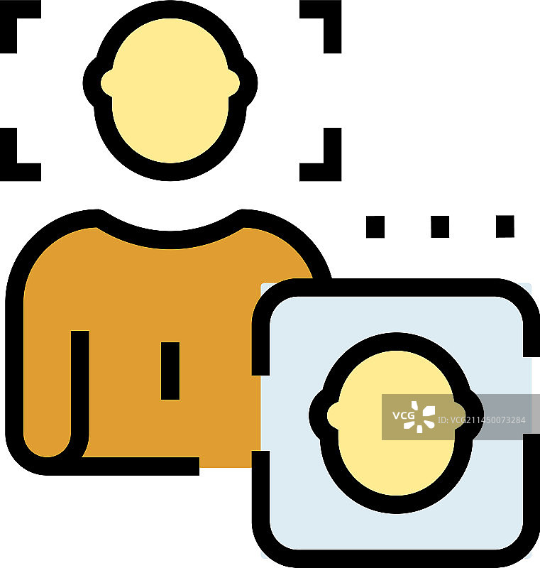 人脸授权图标（扁平风格）图片素材