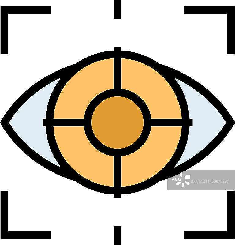 眼睛扫描扁平图标图片素材