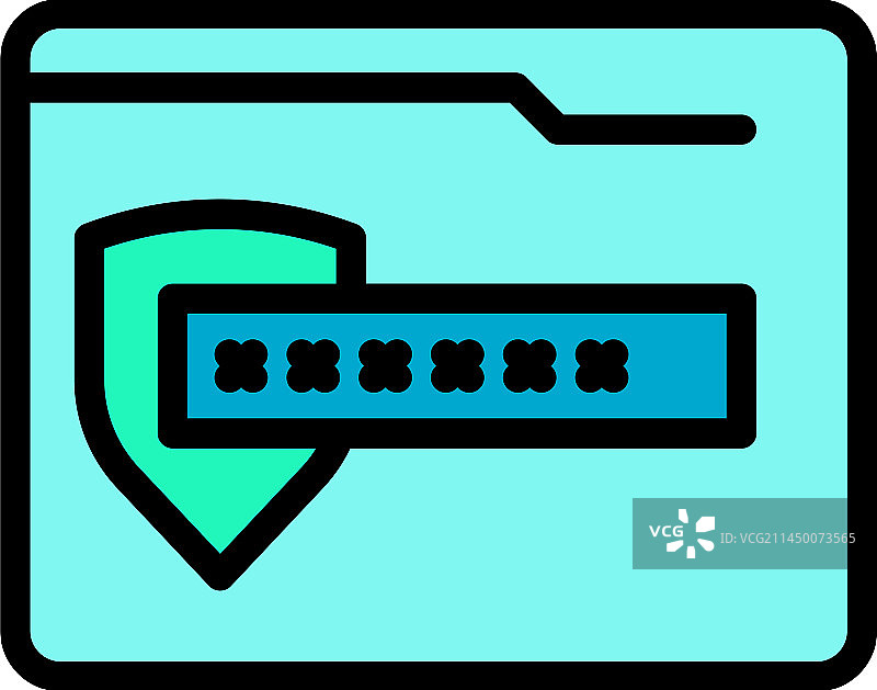 文件夹密码图标（扁平风格）图片素材