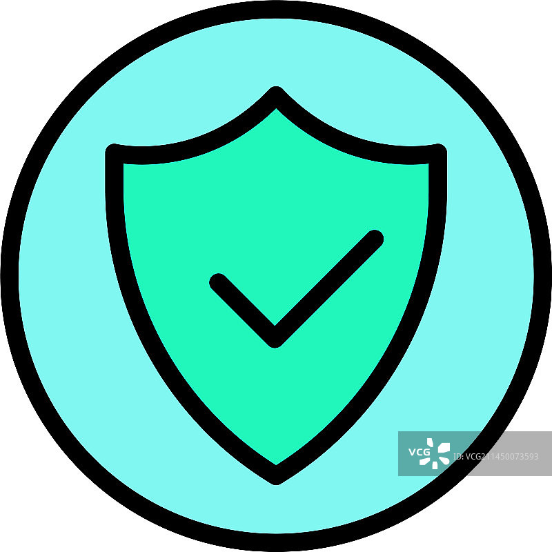 盾牌激活保护图标（扁平风格）图片素材