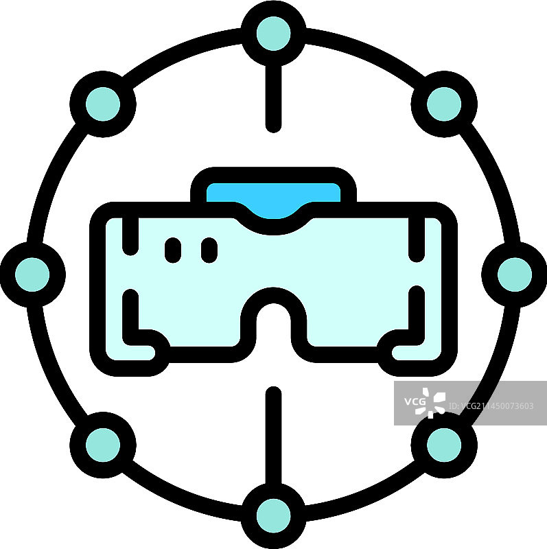 VR头显图标（扁平风格）图片素材