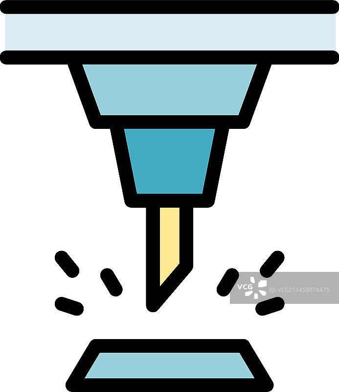 工作数控机床图标扁平风格图片素材
