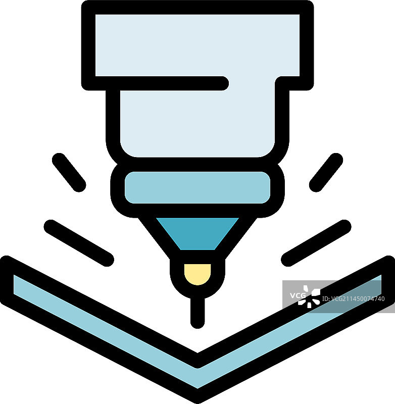 数控机床工艺扁平图标图片素材