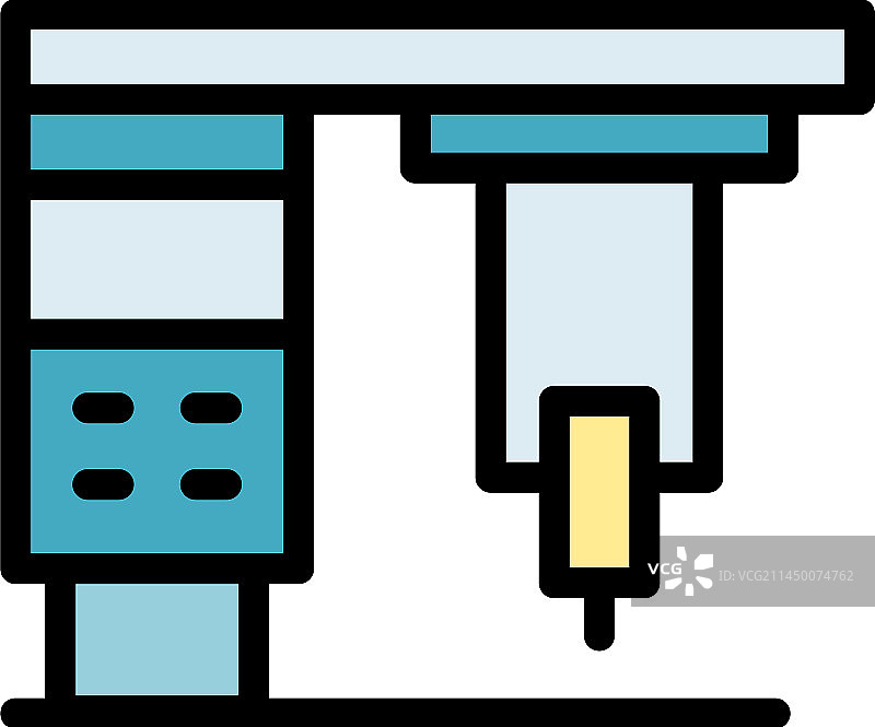 硬质数控机床扁平图标图片素材