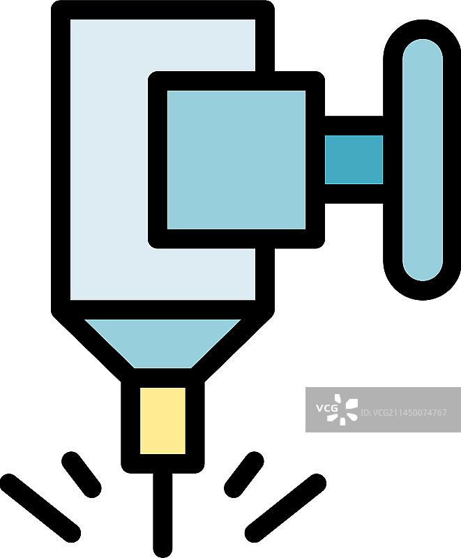 CNC机床冲压扁平图标图片素材