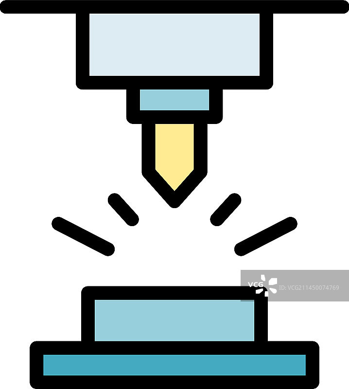 车间数控机床扁平图标图片素材