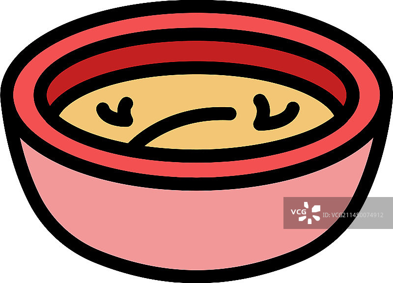 美味奶油汤扁平图标图片素材