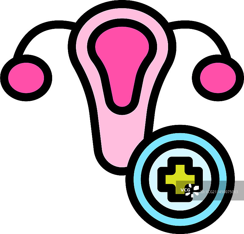 子宫健康扁平图标图片素材