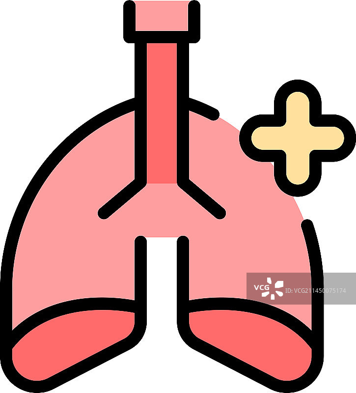 健康医疗肺部扁平图标图片素材