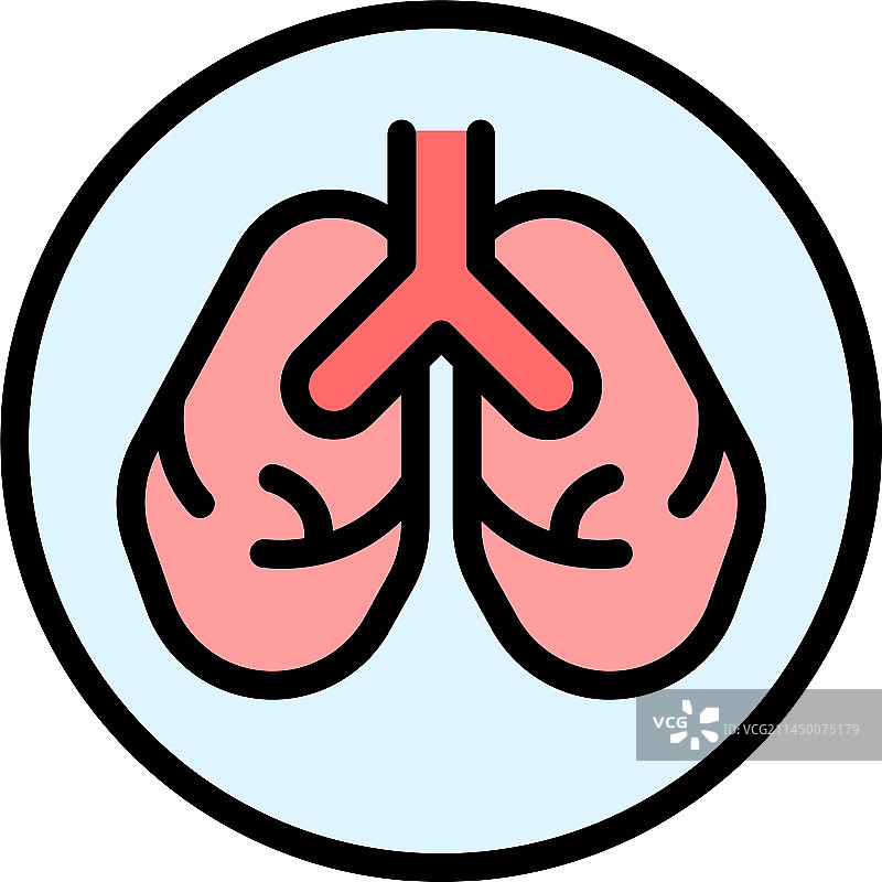 肺部保护扁平图标图片素材