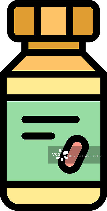 扁平风格的抗生素药丸图标图片素材