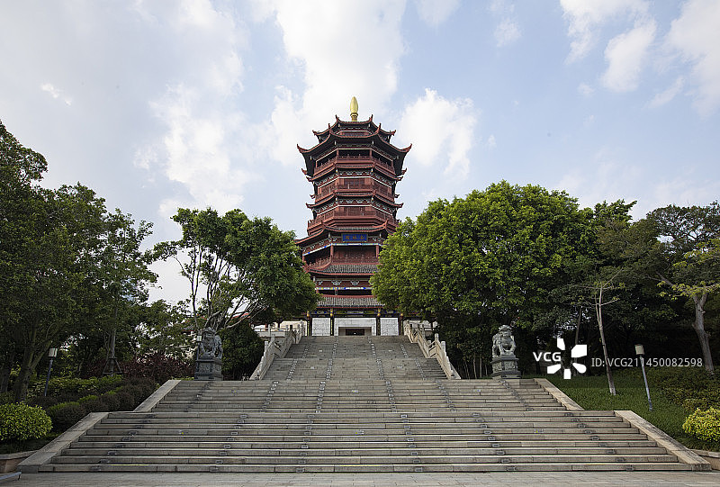 厦门园博苑建筑倒影图片素材