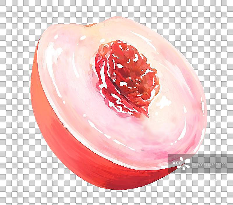 切开的半个桃子图片素材