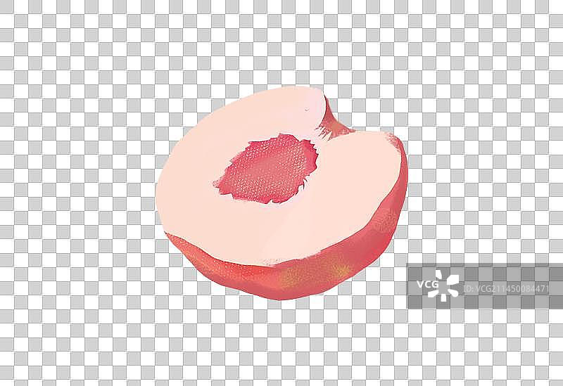 桃子水蜜桃各个角度切开一半插画手绘素材图片素材