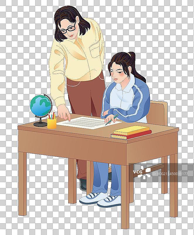 教师节教师辅导学生作业学习元素图片素材