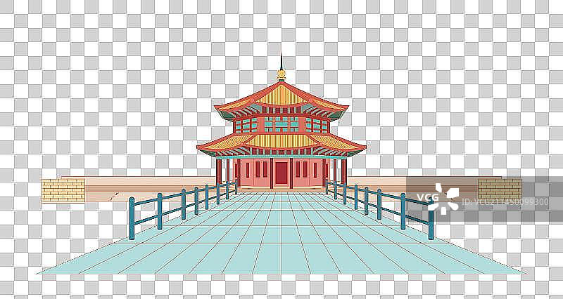 国风地标系列—青岛 栈桥及回澜阁图片素材