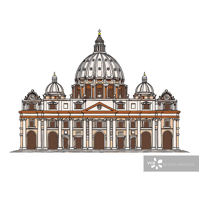 手绘圣彼得大教堂图片素材