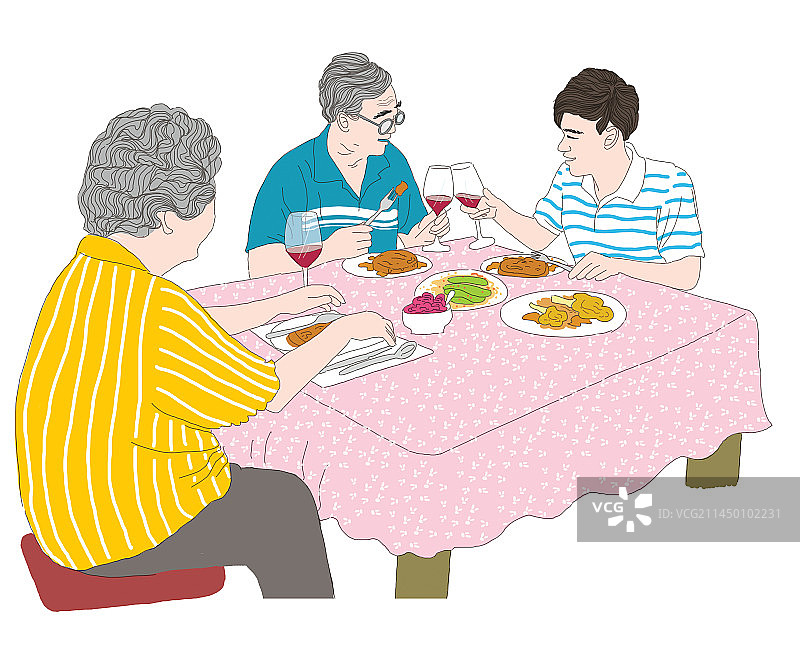 陪爸妈吃饭图片素材