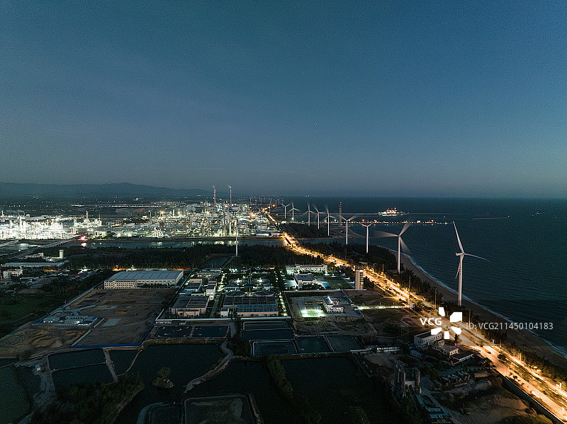 海南东方市海边工业基地航拍图片素材