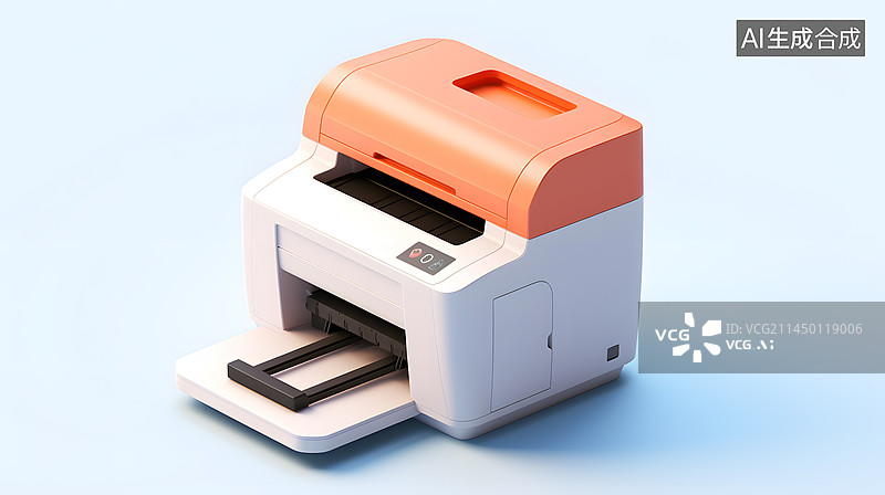 【AI数字艺术】3D卡通打印机图片素材