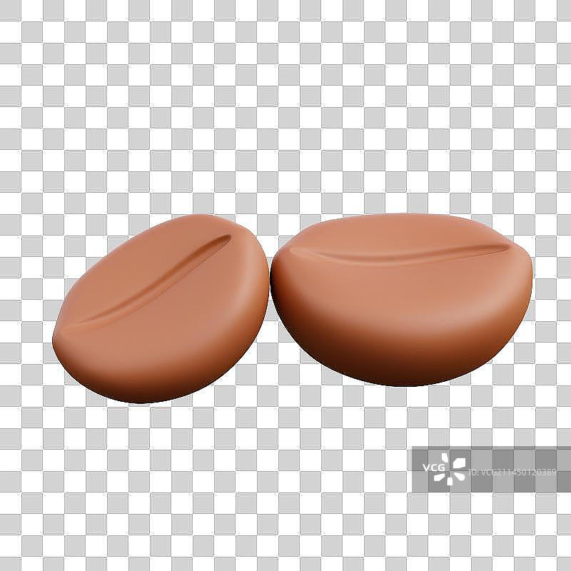 3D立体咖啡豆巧克力元素图片素材