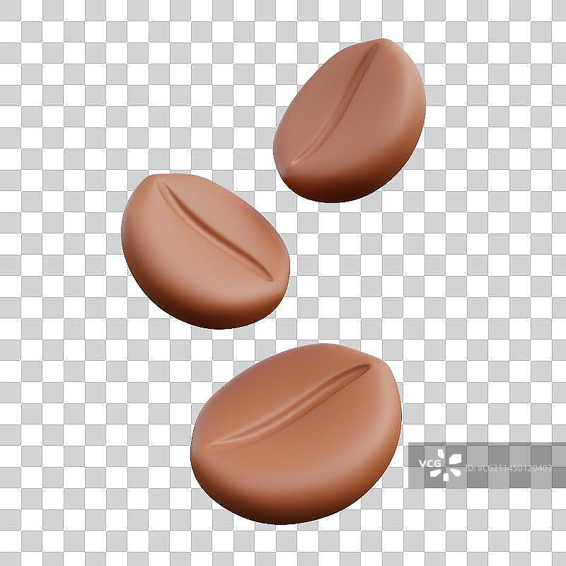 3D立体咖啡豆巧克力元素图片素材