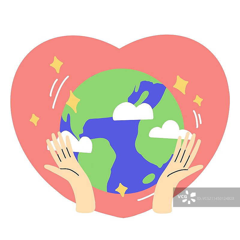地球日保护地球彩色卡通插画图片素材