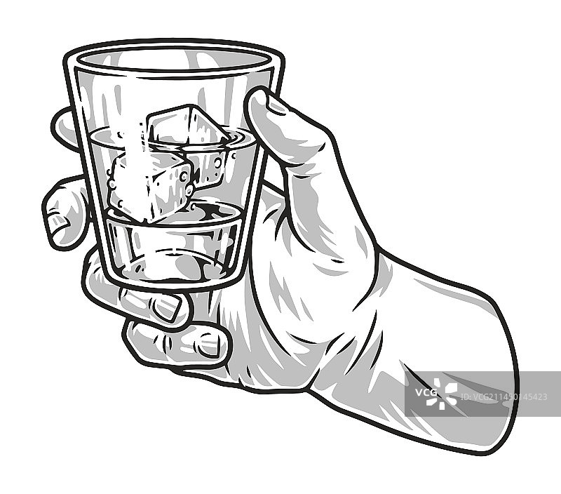 带酒精的玻璃杯单色标识图片素材