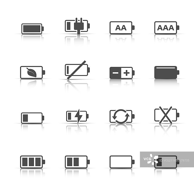 扁平风格电池电量图标图片素材