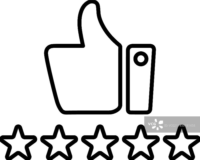 五星内容图标轮廓符号图片素材