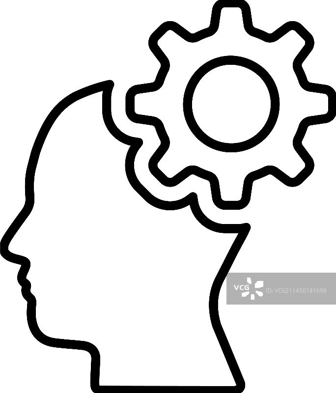 思维设置图标线轮廓符号图片素材