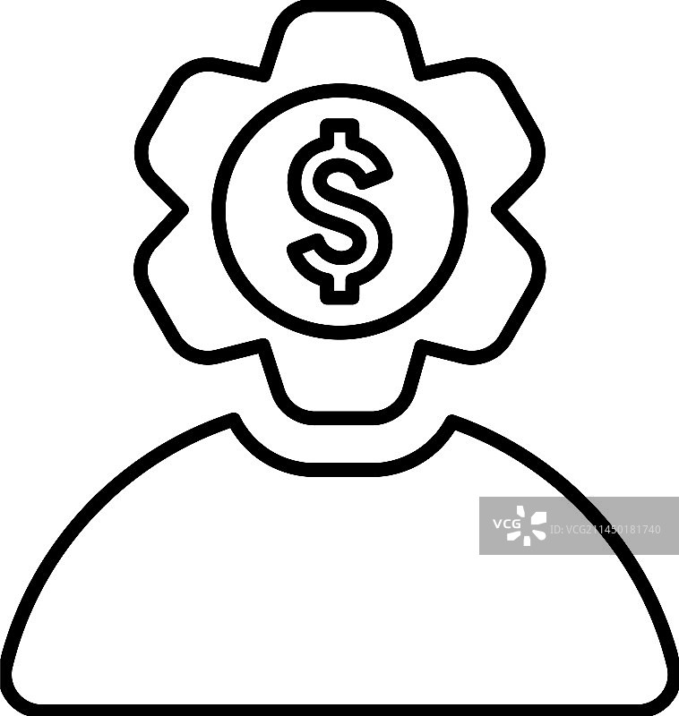 理财专家图标线条轮廓符号图片素材