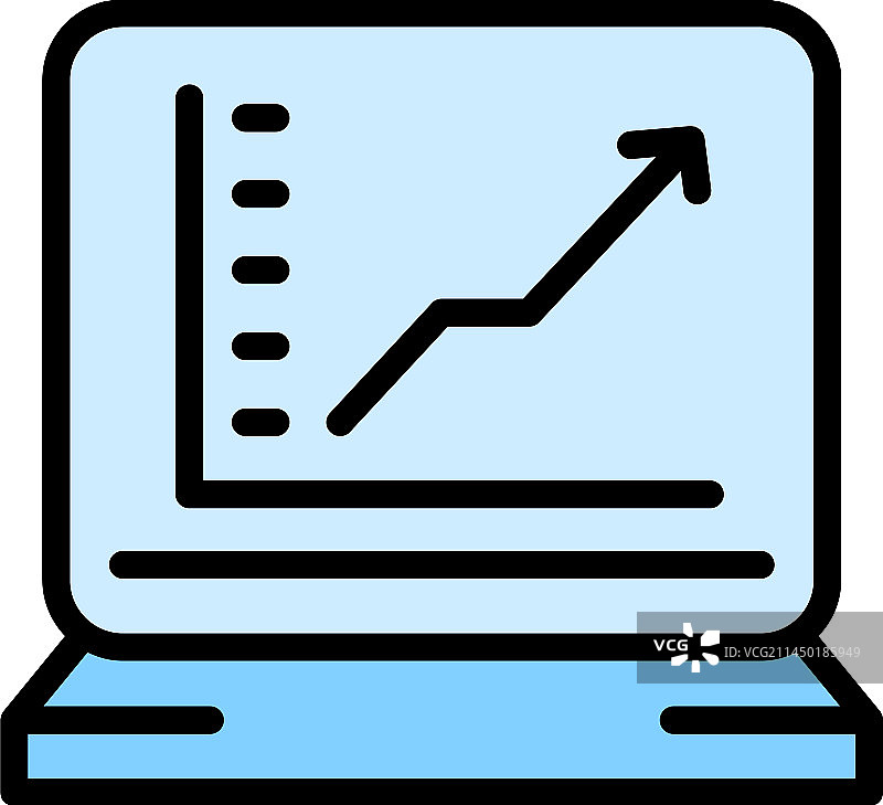 笔记本电脑商人图标（扁平风格）图片素材