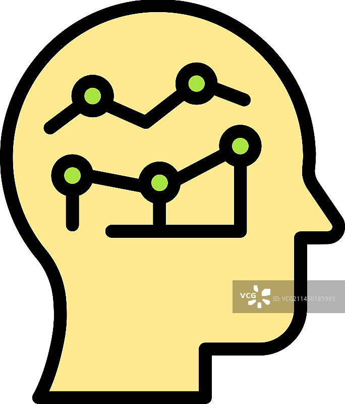 大脑洞察力扁平图标图片素材