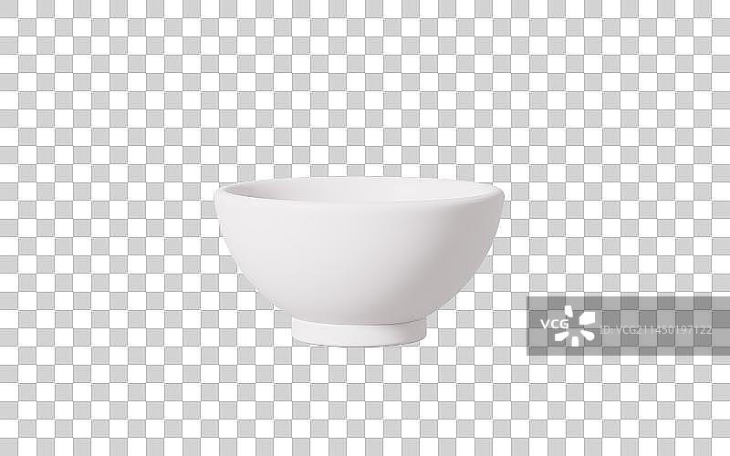白色空碗模型3D渲染图片素材