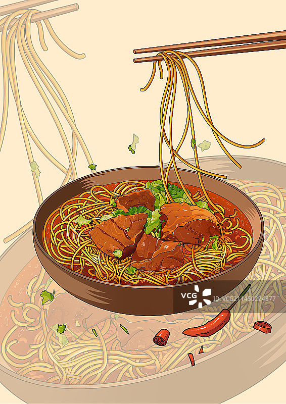 面食食物插画图片素材