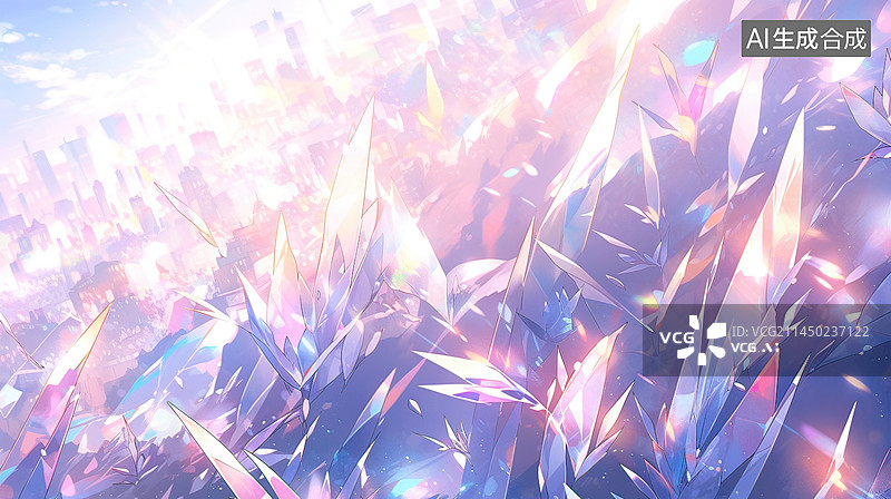 【AI数字艺术】霓虹闪亮的背景,棱镜光叠加，自然明亮的光背景图片素材