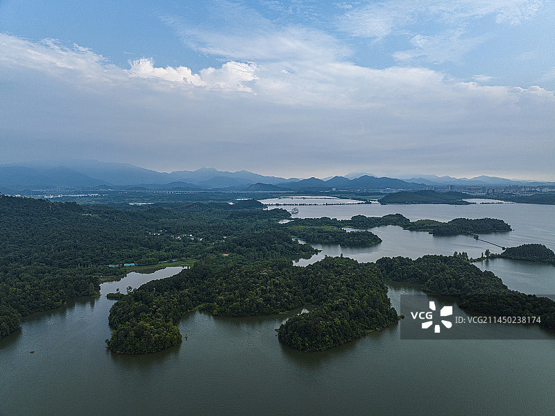 航拍安徽省池州市平天湖国家级湿地公园图片素材