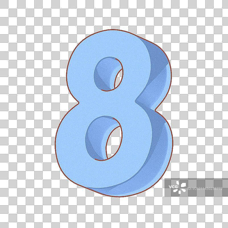 卡通手绘扁平风格数字8免抠元素图片素材