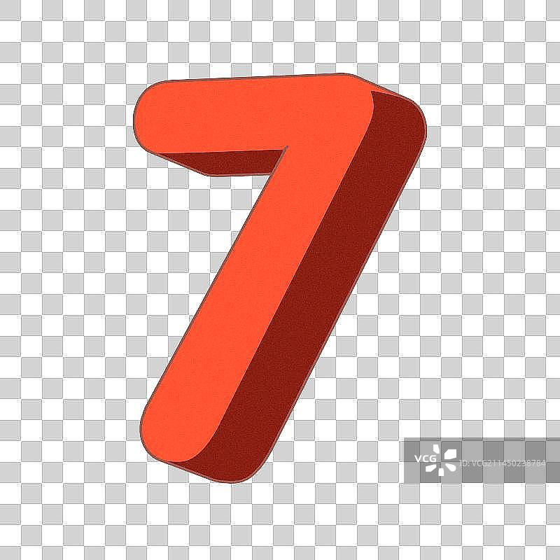 卡通手绘扁平风格数字7免抠元素图片素材