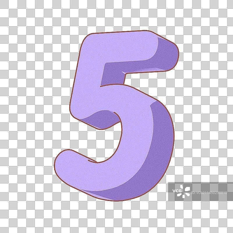 卡通手绘扁平风格数字5免抠元素图片素材