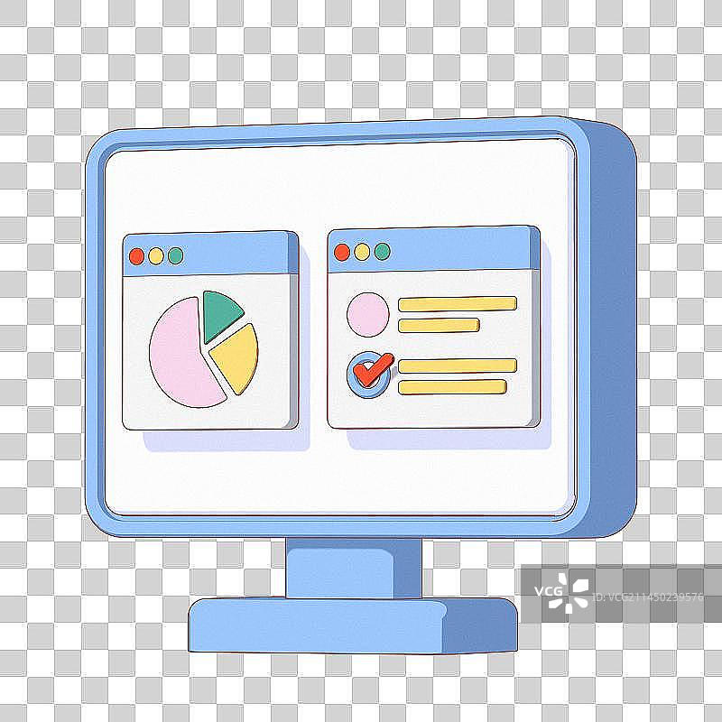 卡通扁平风格电脑与网页图片素材