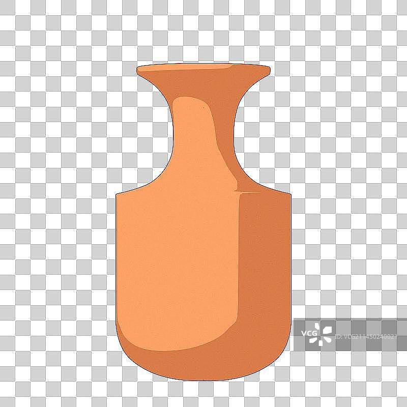 卡通扁平手绘风格陶土罐花瓶图片素材