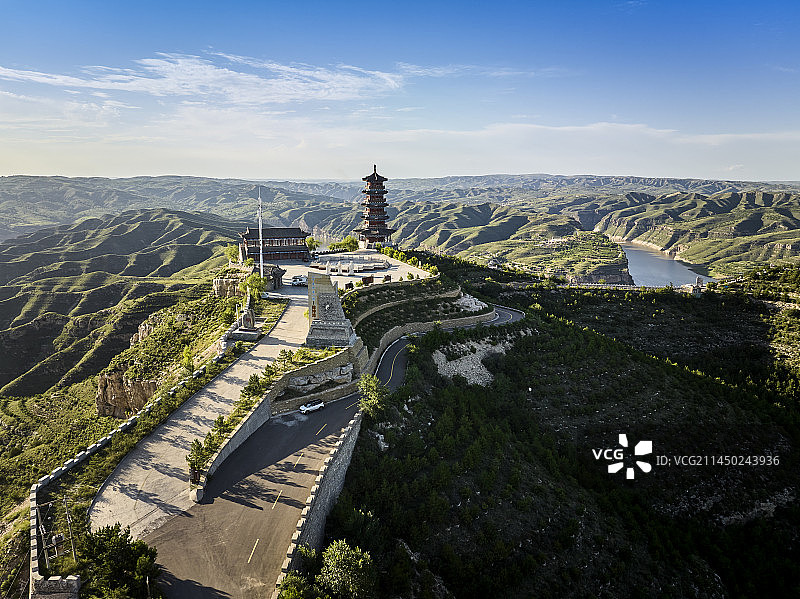 山西省忻州市偏关县乾坤湾景区航拍图片图片素材