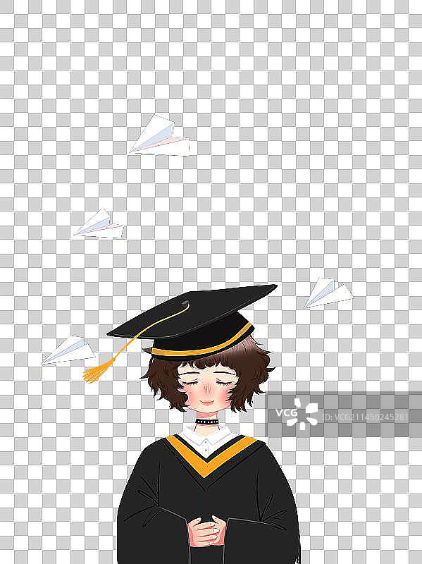 毕业季人物插画图片素材