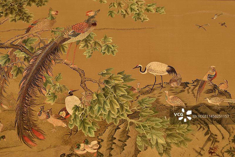 《百鸟朝凤》周雪清刺绣艺术展《丝中有真意》中山博物馆图片素材