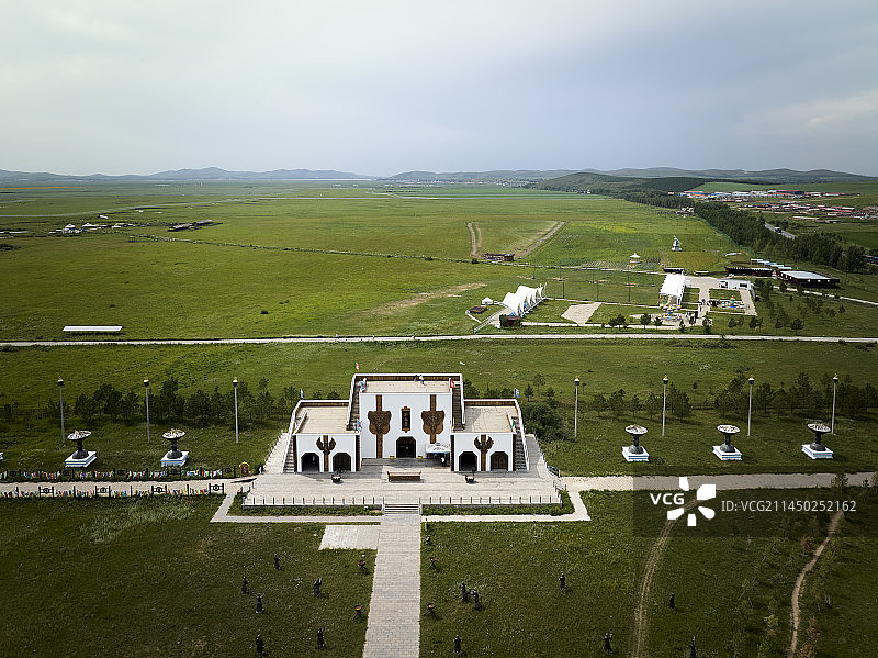 河北省承德市丰宁县大汗行宫景区航拍图片图片素材